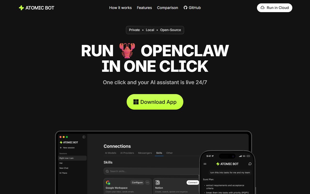 Atomic Bot — Infrastructure tool for openclaw.ai