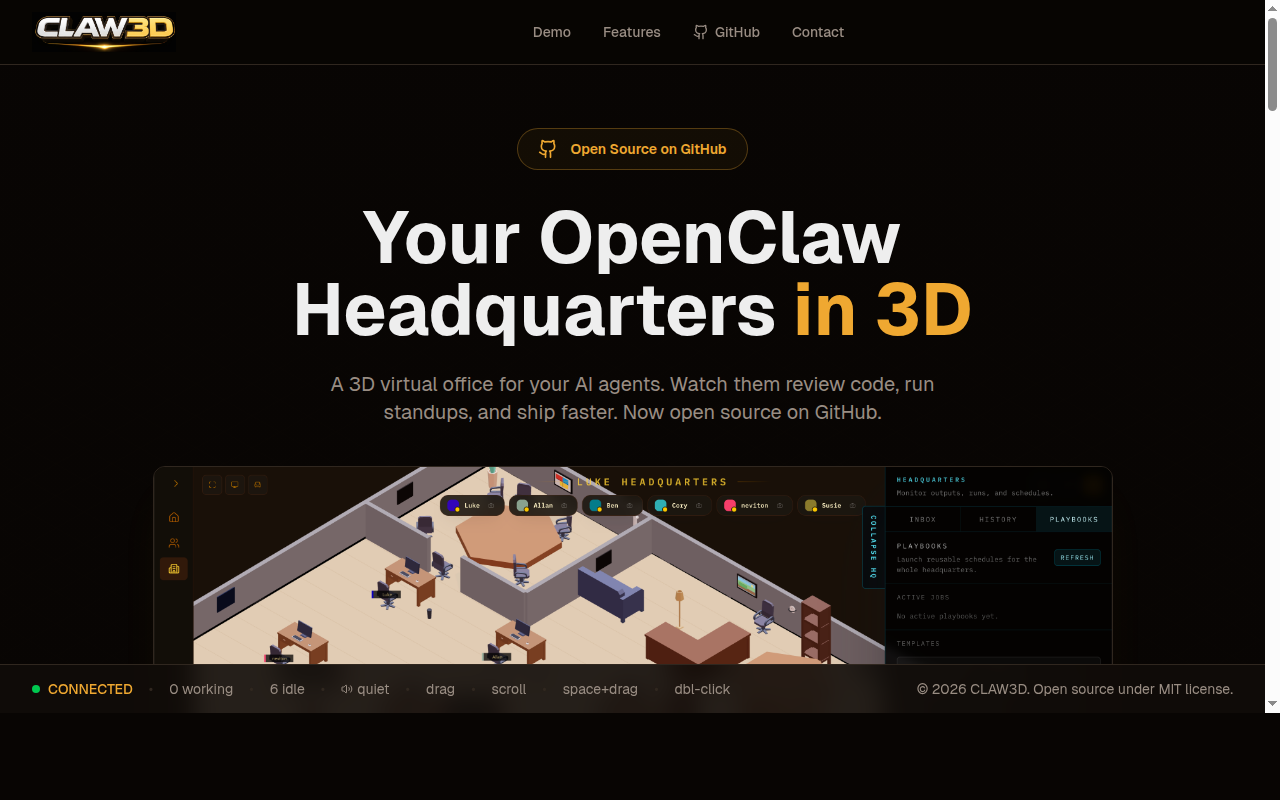 CLAW3D — Orchestration tool for openclaw.ai