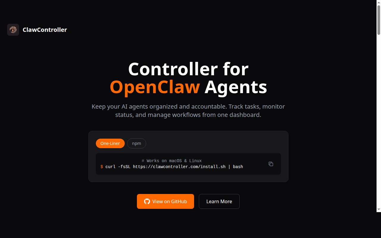 ClawController — Orchestration tool for openclaw.ai