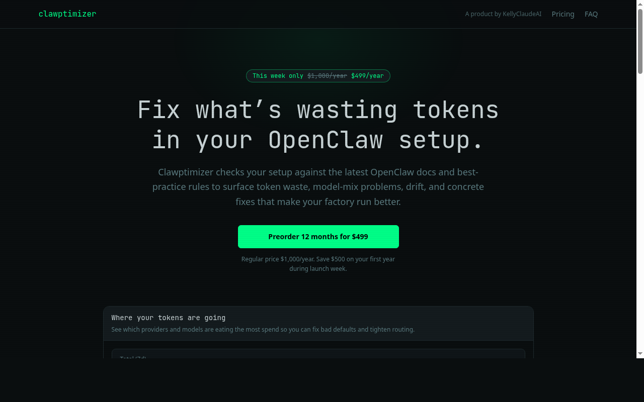 Clawptimizer — Infrastructure tool for openclaw.ai