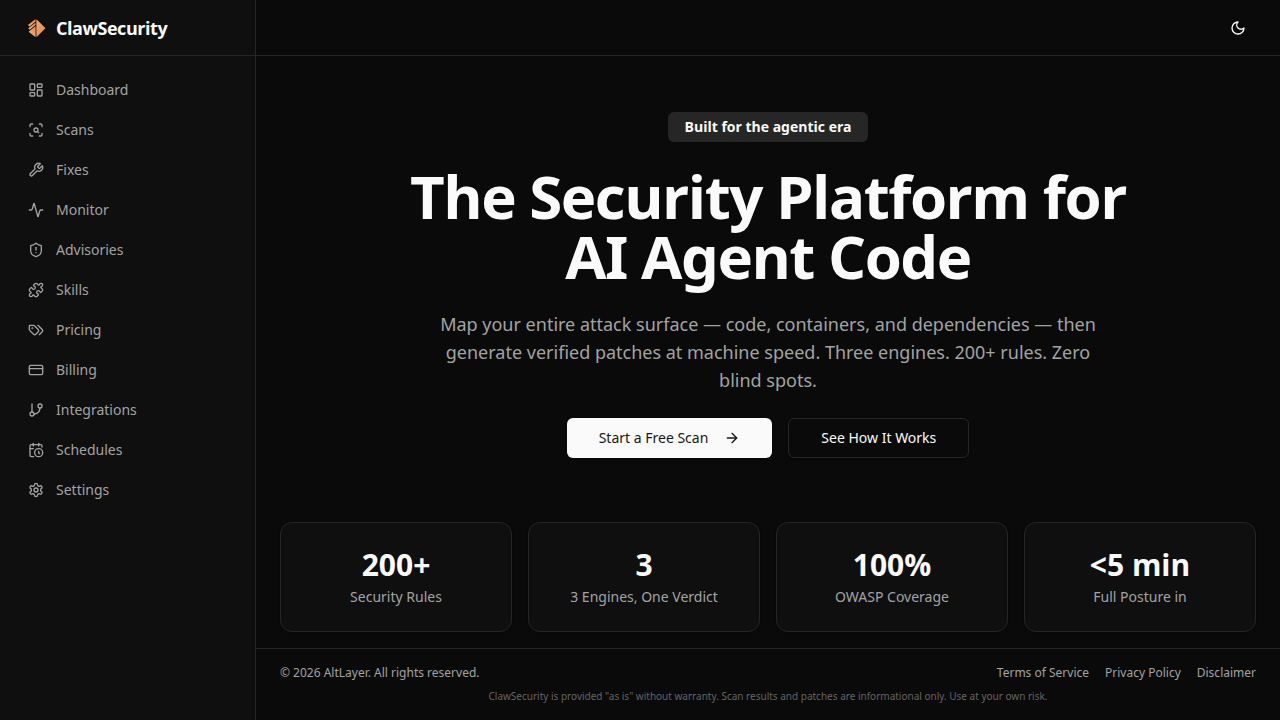 ClawSecurity — Security tool for openclaw.ai