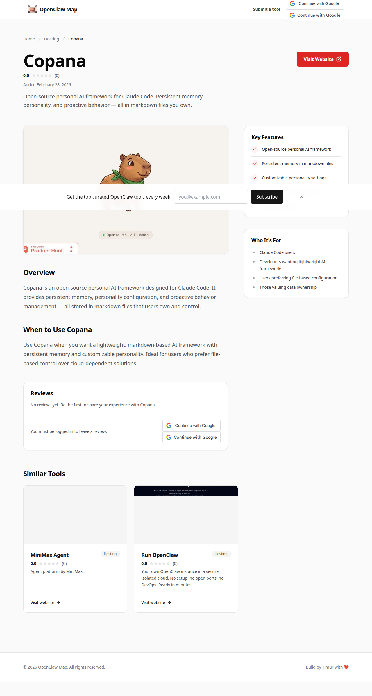 Copana — Infrastructure tool for openclaw.ai