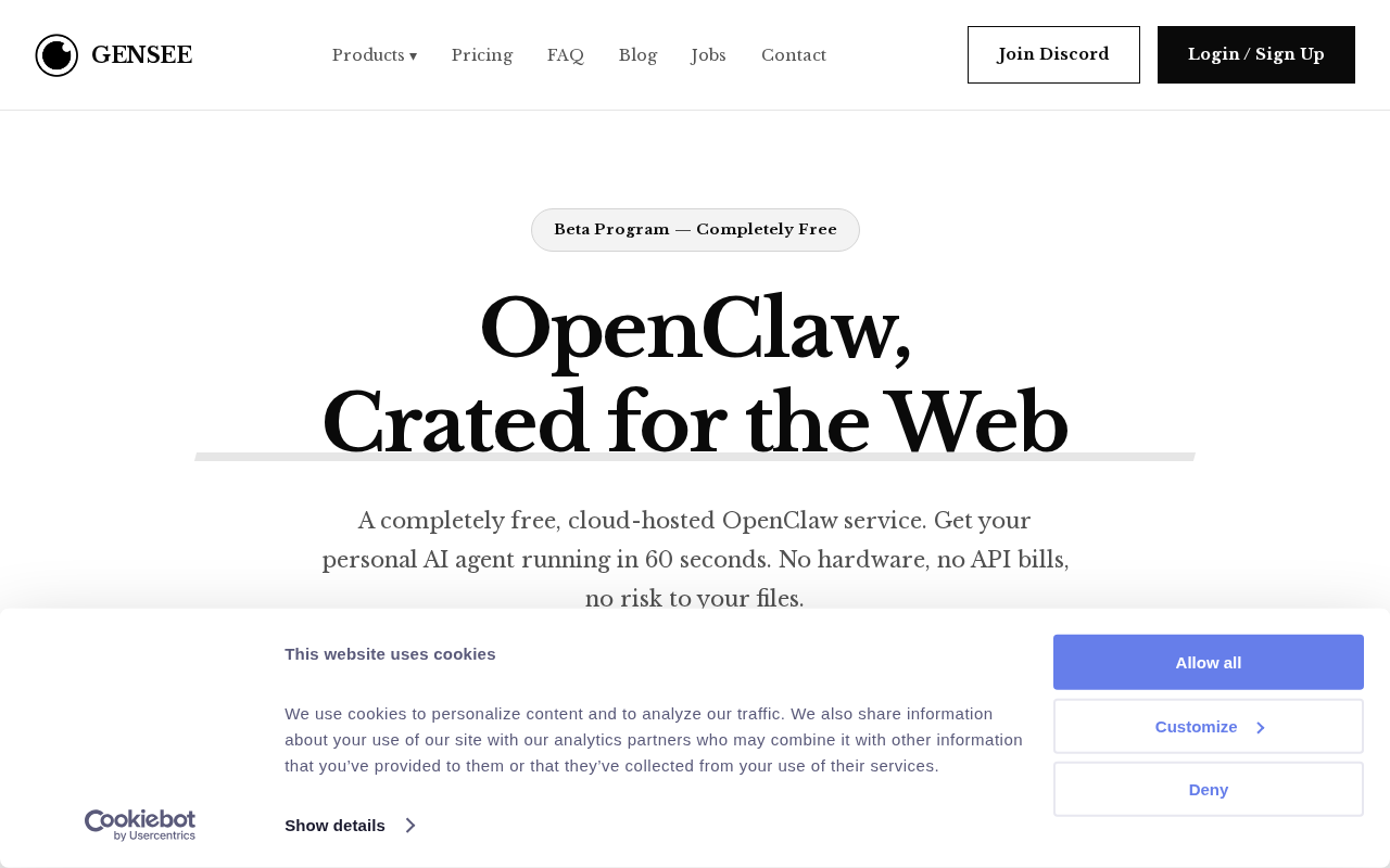 Gensee Crate — Hosting tool for openclaw.ai