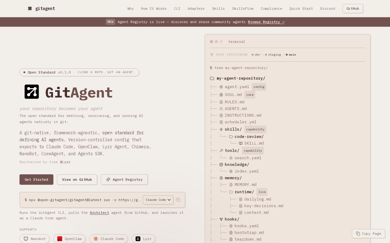 GitAgent — Infrastructure tool for openclaw.ai