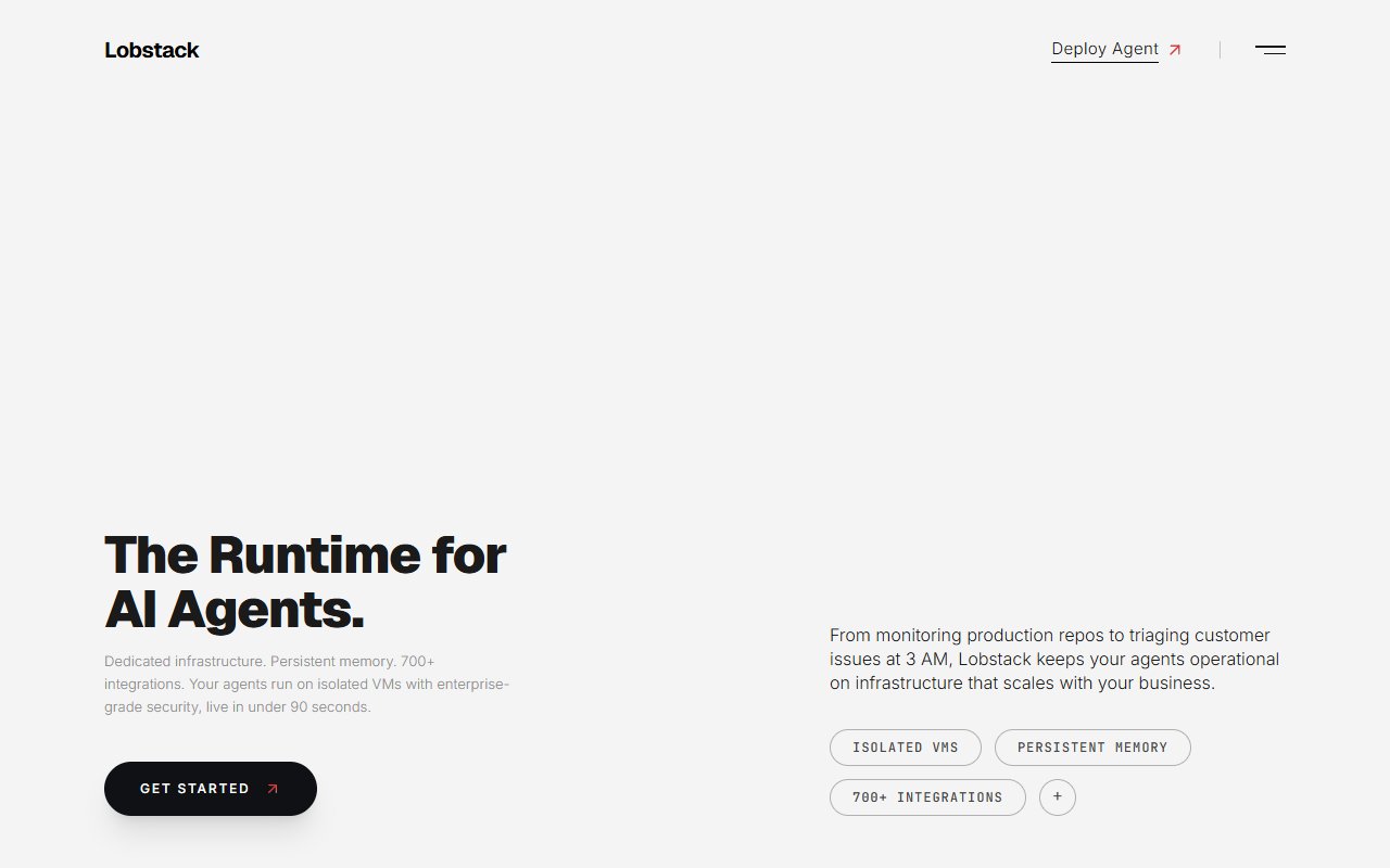 Lobstack Hosting tool screenshot — openclaw.ai
