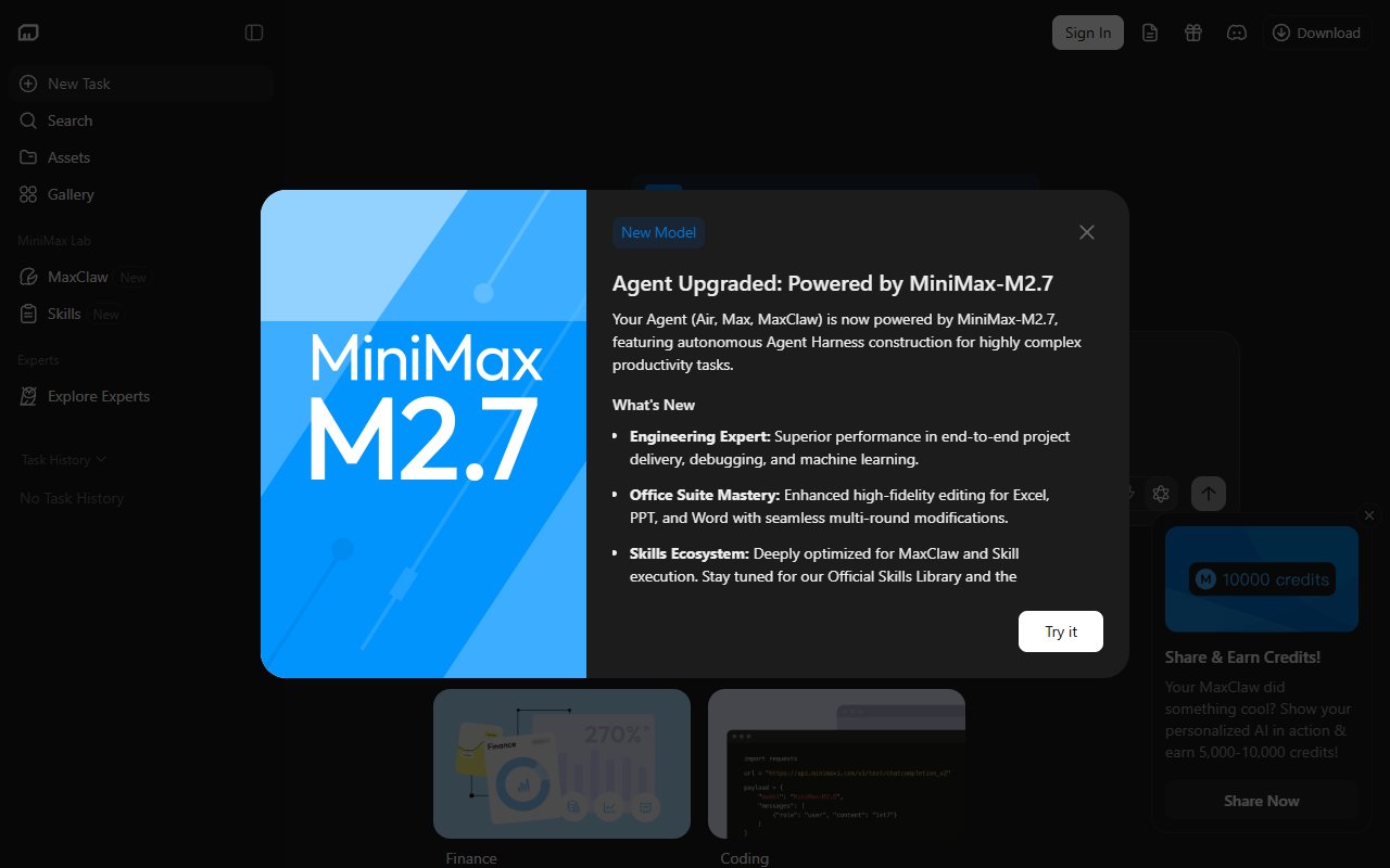 MiniMax Agent — Hosting tool for openclaw.ai
