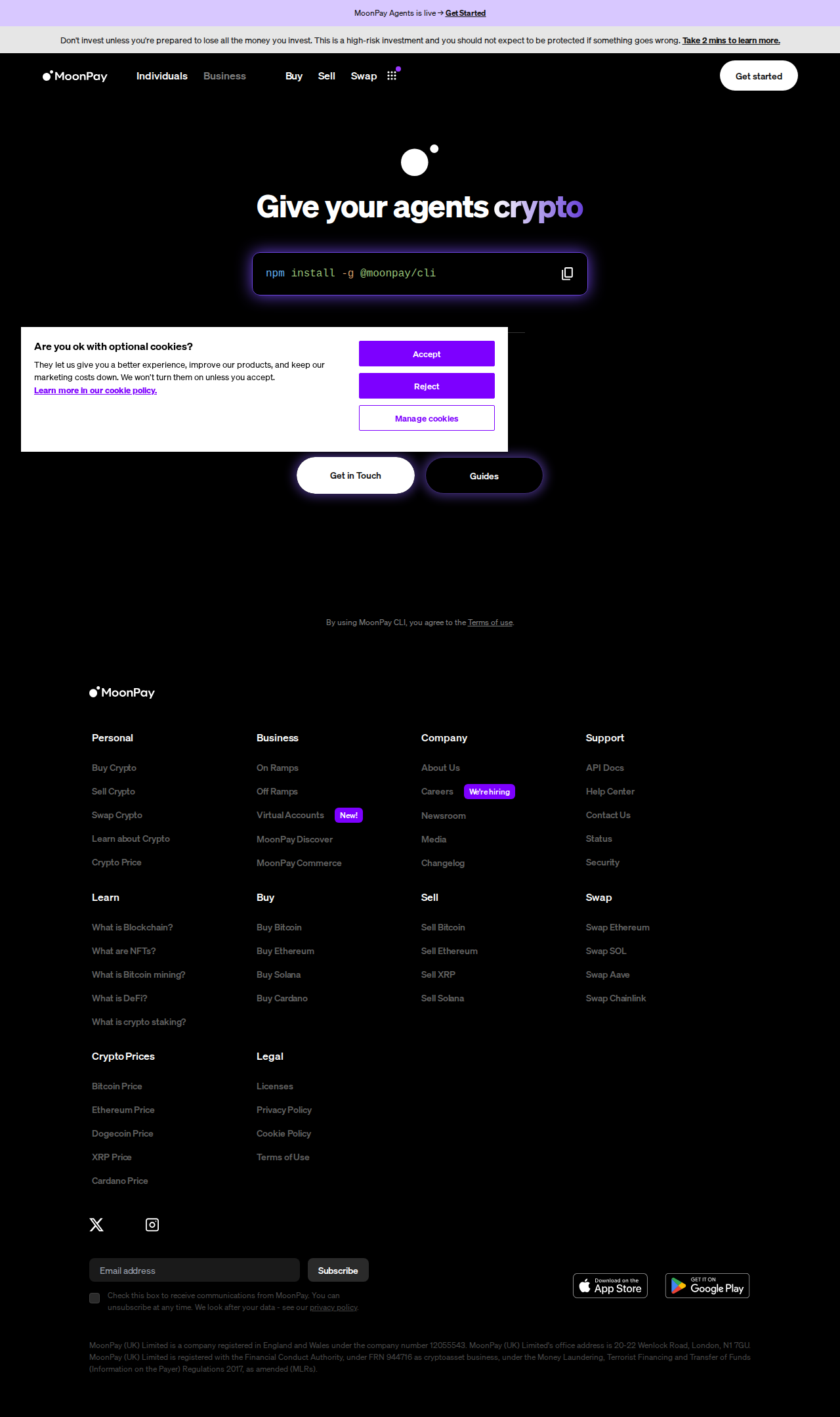 MoonPay Agents Payments tool screenshot — openclaw.ai