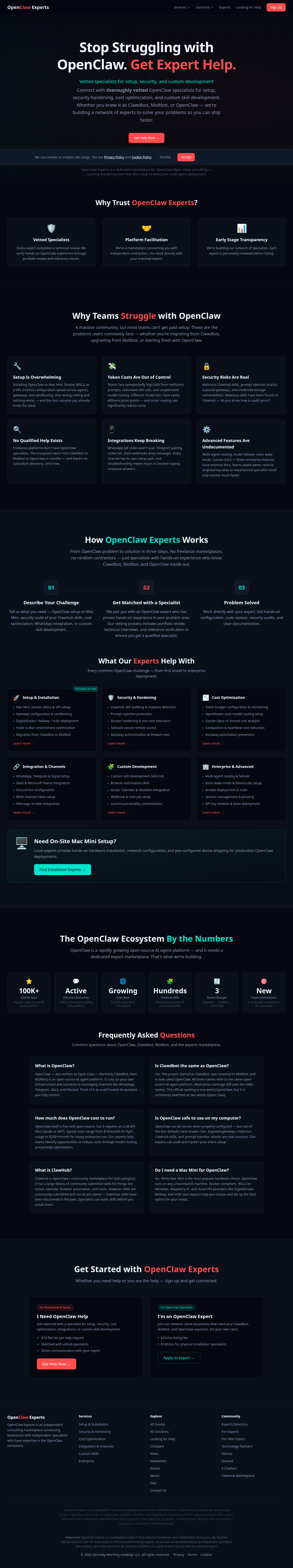 OpenClaw Experts — Marketplace tool for openclaw.ai
