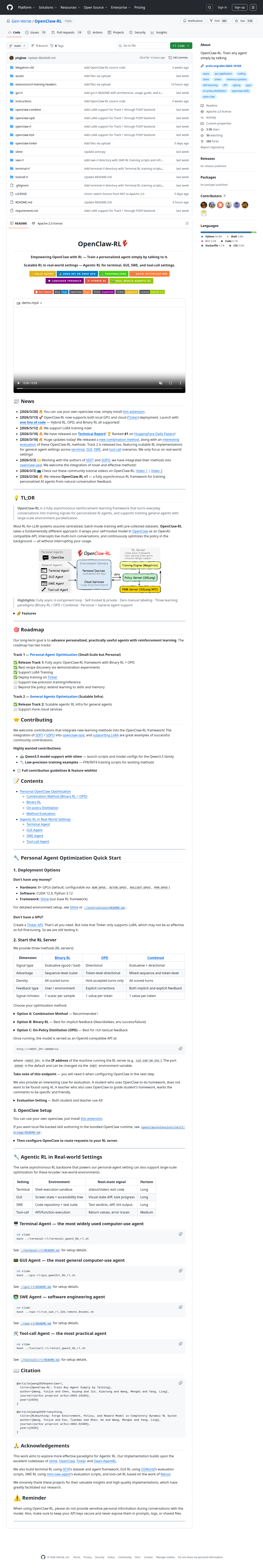 OpenClaw-RL — Infrastructure tool for openclaw.ai