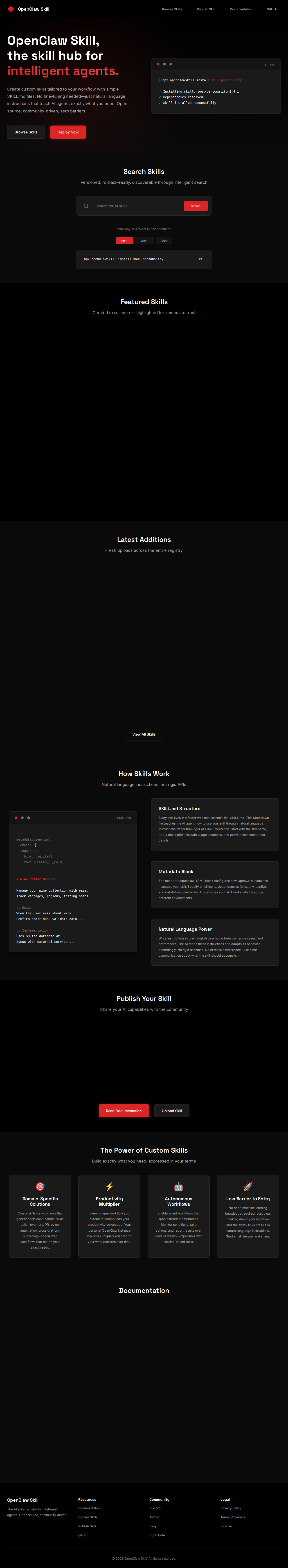 OpenClaw Skill — Skills Registry tool for openclaw.ai