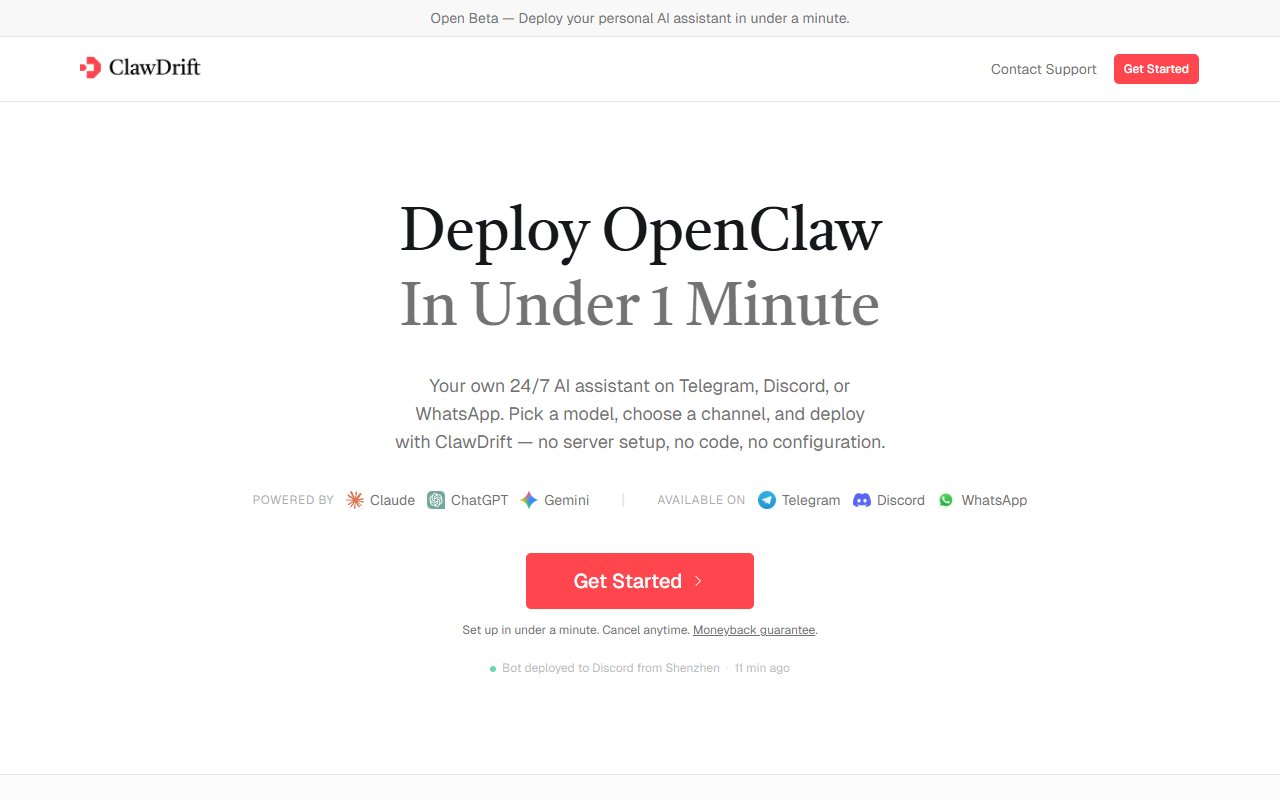 OpenClaw Hosting tool screenshot — openclaw.ai