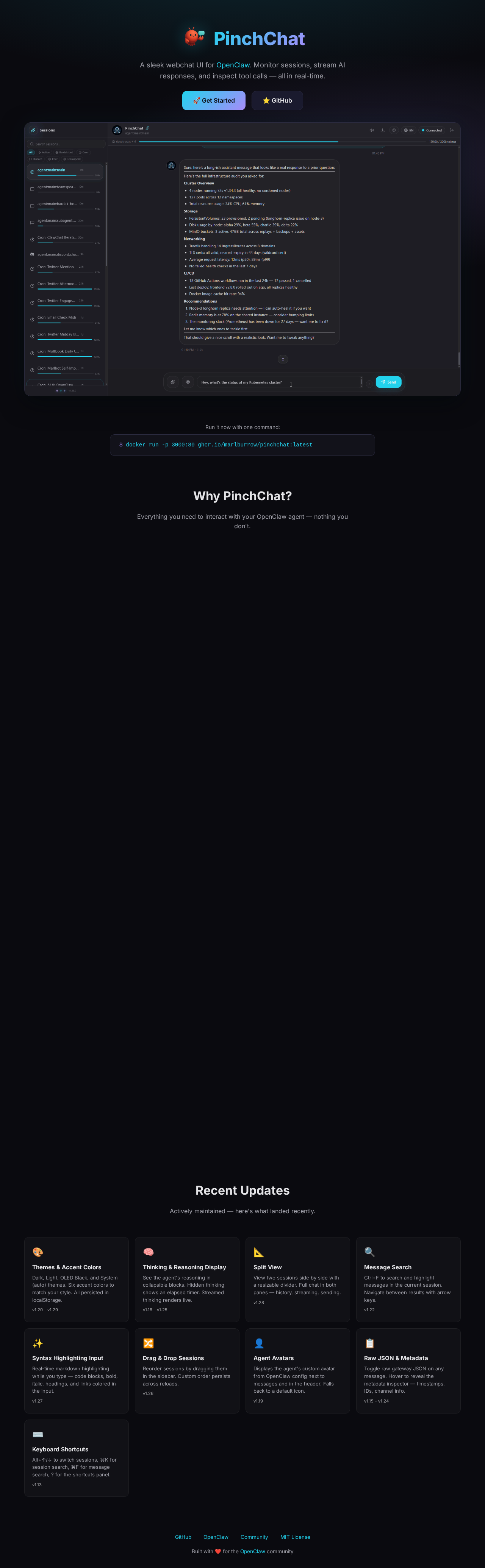 PinchChat — Monitoring tool for openclaw.ai