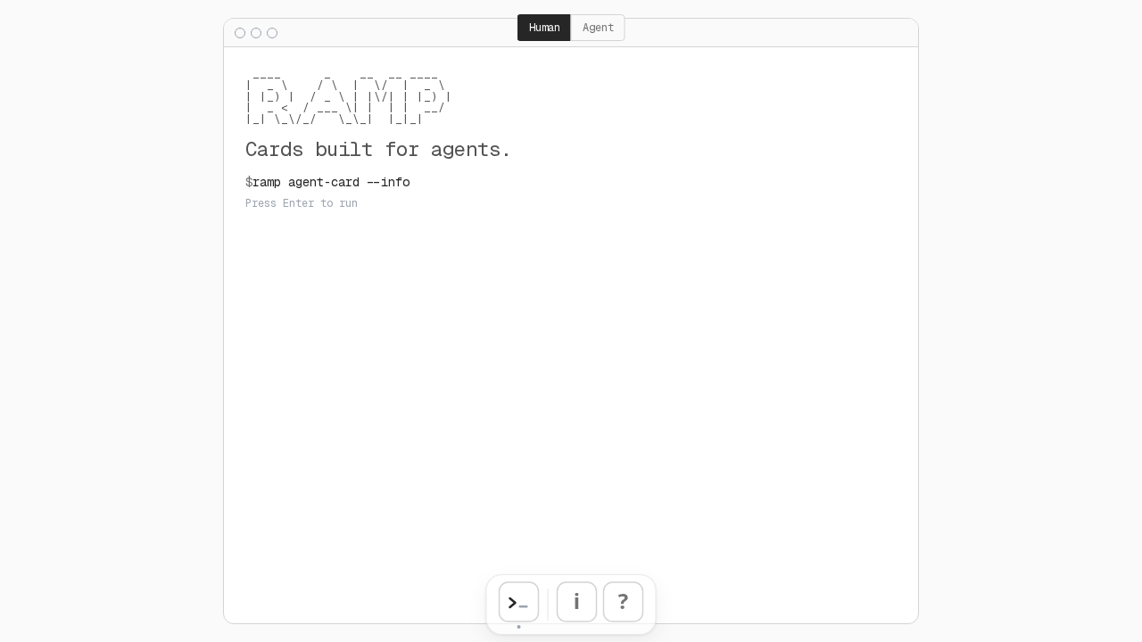 Ramp Agent Cards — Payments tool for openclaw.ai