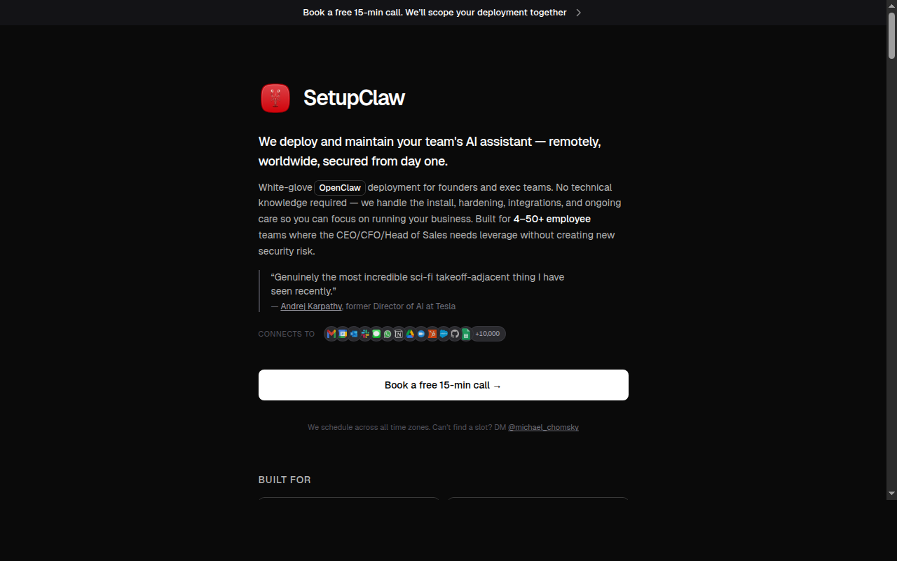 SetupClaw — Hosting tool for openclaw.ai