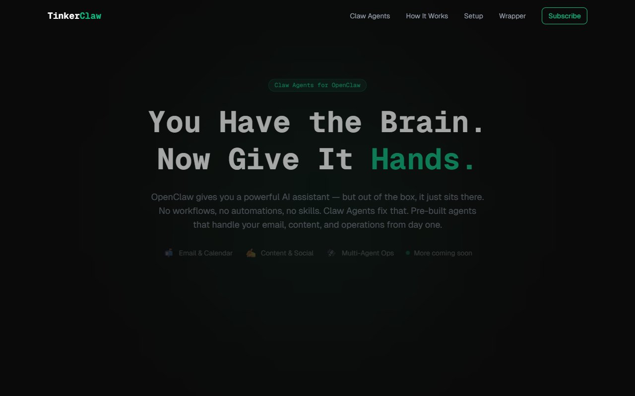 TinkerClaw — Prebuilt Agents tool for openclaw.ai